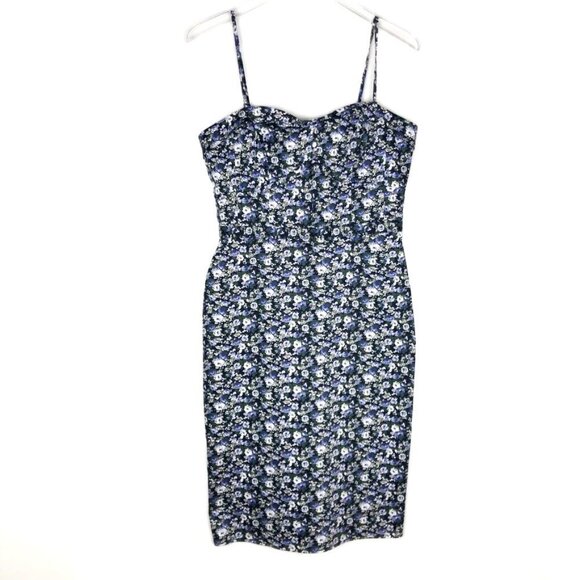 NWT Oasis Ditsy Micro Floral Print Spaghetti Strap Pencil Dress. Size US 8 - Picture 1 of 14